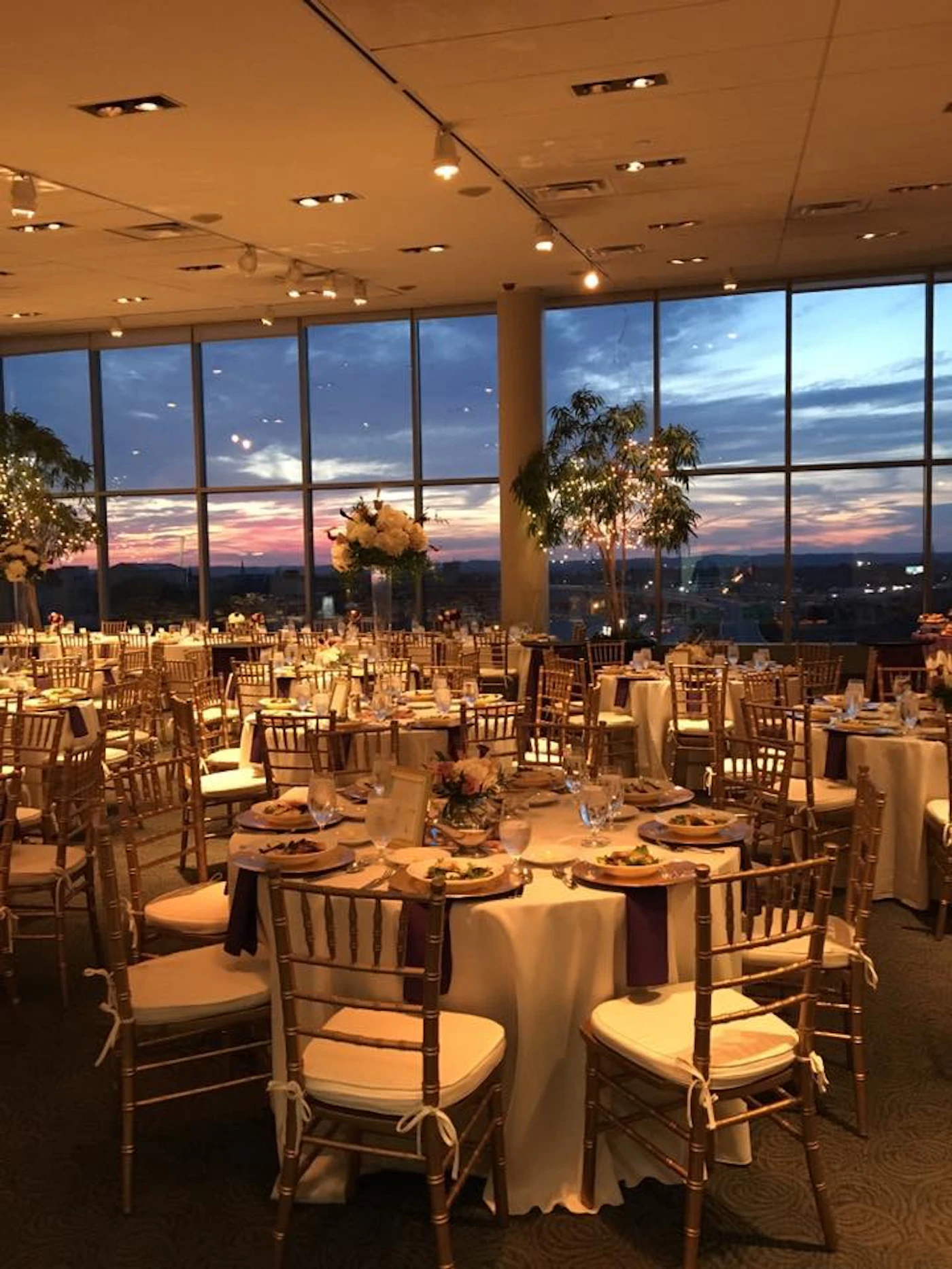 A sunset view from the event space