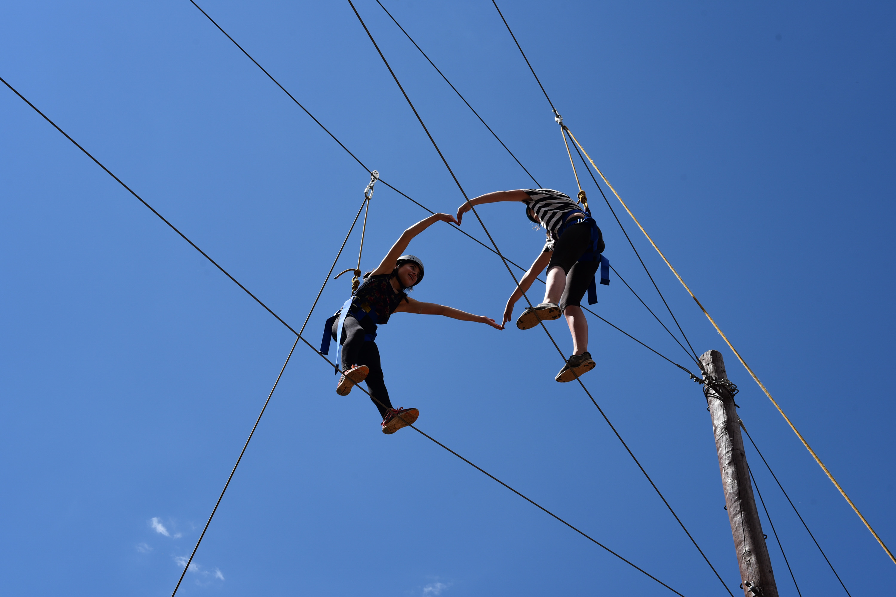 ropes low camp ages variety elements course during
