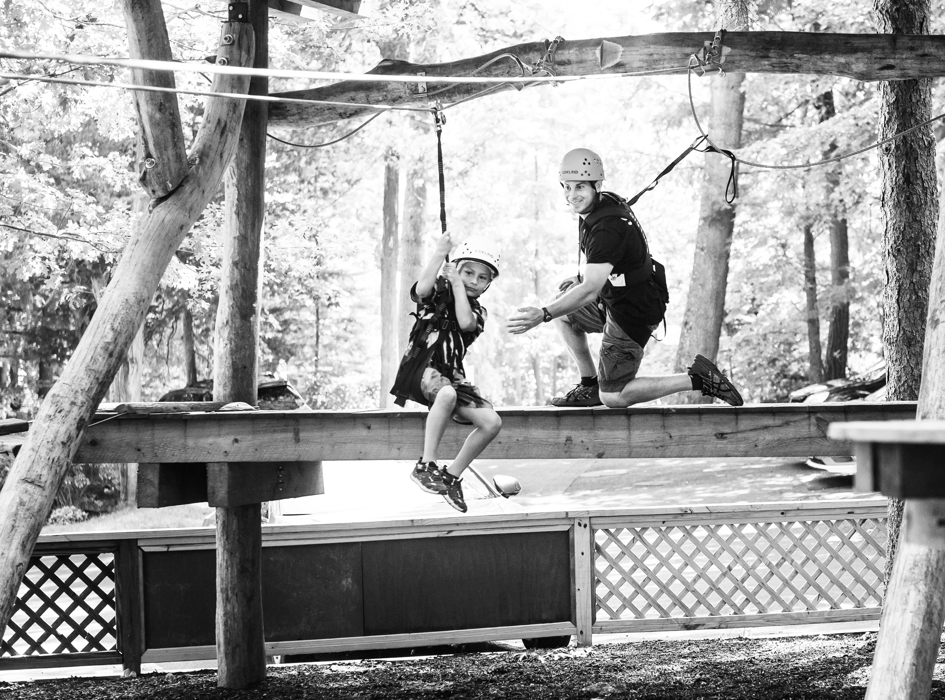 Boy on a zipline
