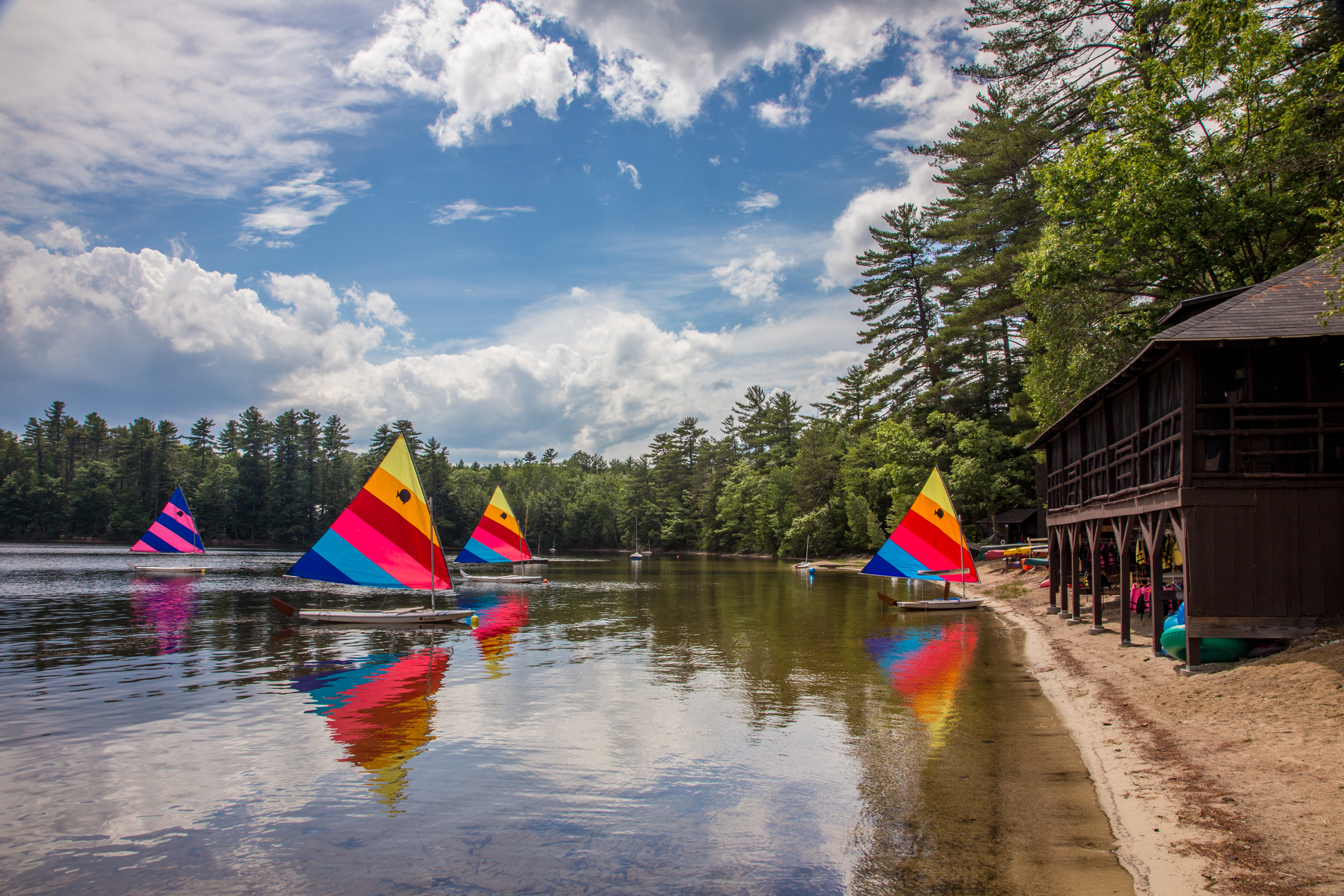 Swimming & Boating On Crystal Lake In Maine | Camp Pinecliffe For Girls