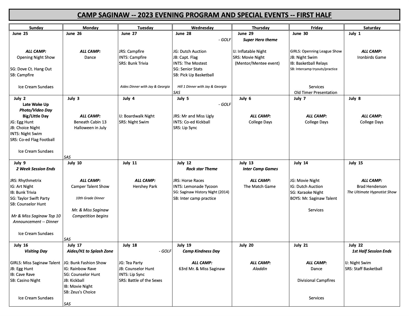 Evening Program 2023!